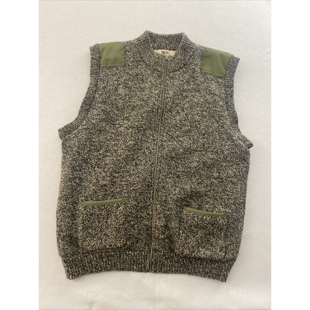 L.L. Bean Men's Size XL Long Vintage Wool Blend Multicolor Full Zip Sherpa Vest